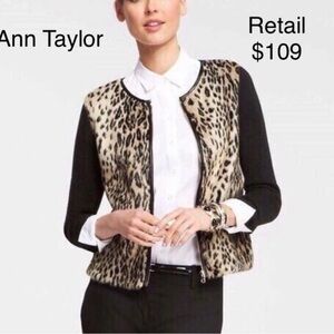NWT - Women’s Ann Taylor Leopard Fur Sweater